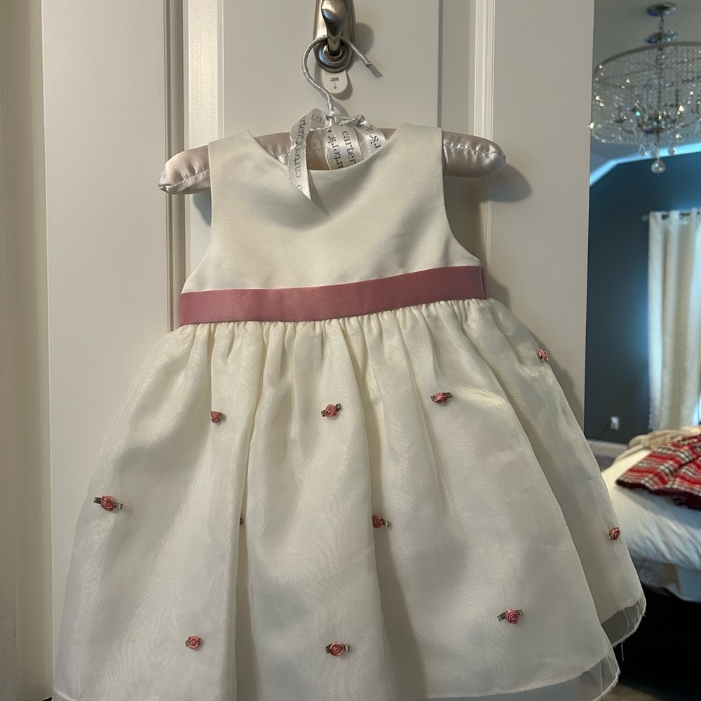 Cinderella White and Pink Formal Kids Dress